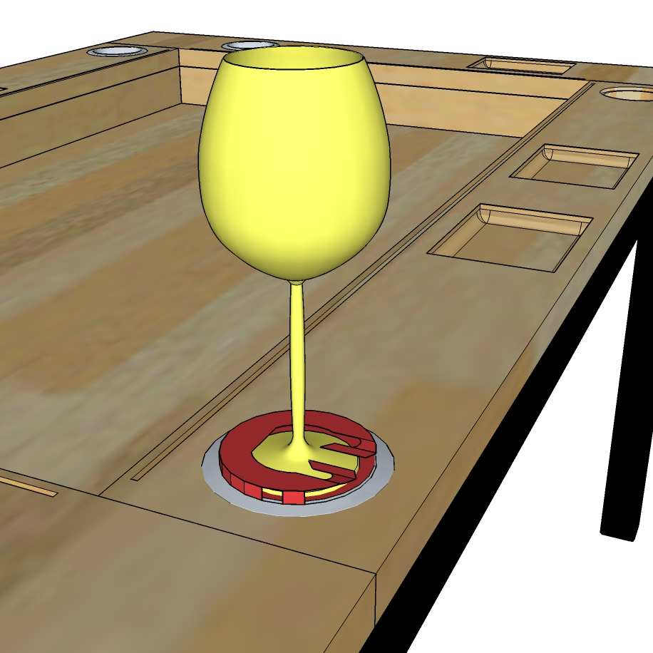 The Geeknson Bristol Board Game Table by Geeknson Team Single Wine