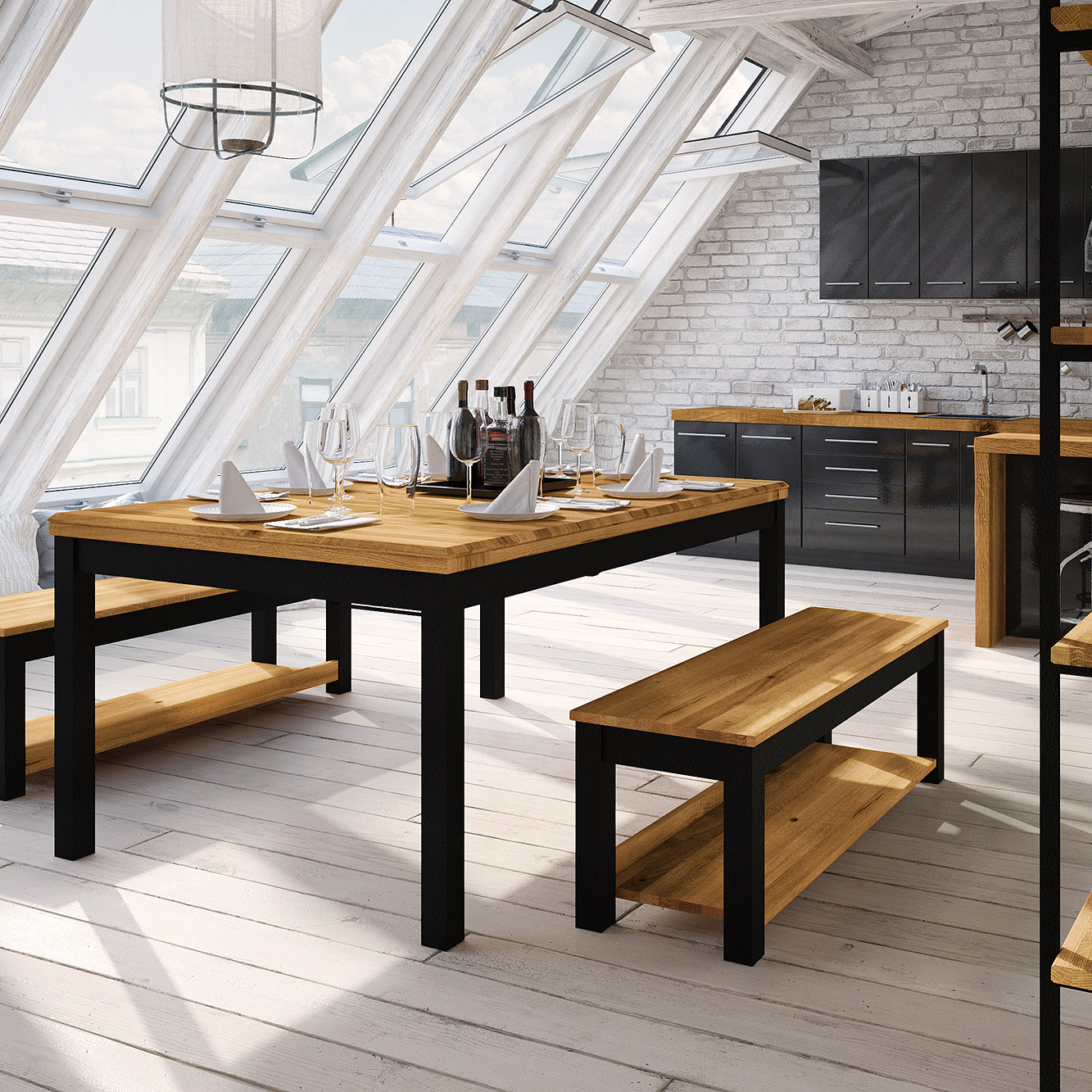 Next hudson dining table and bench set hot sale