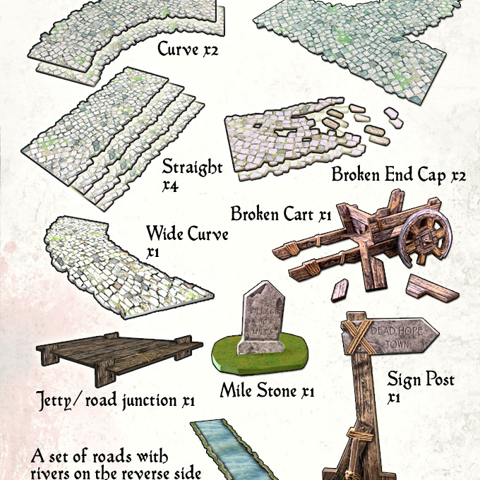 Fantasy Wargames Terrain by Battle Systems - Roads &amp; Rivers - Gamefound