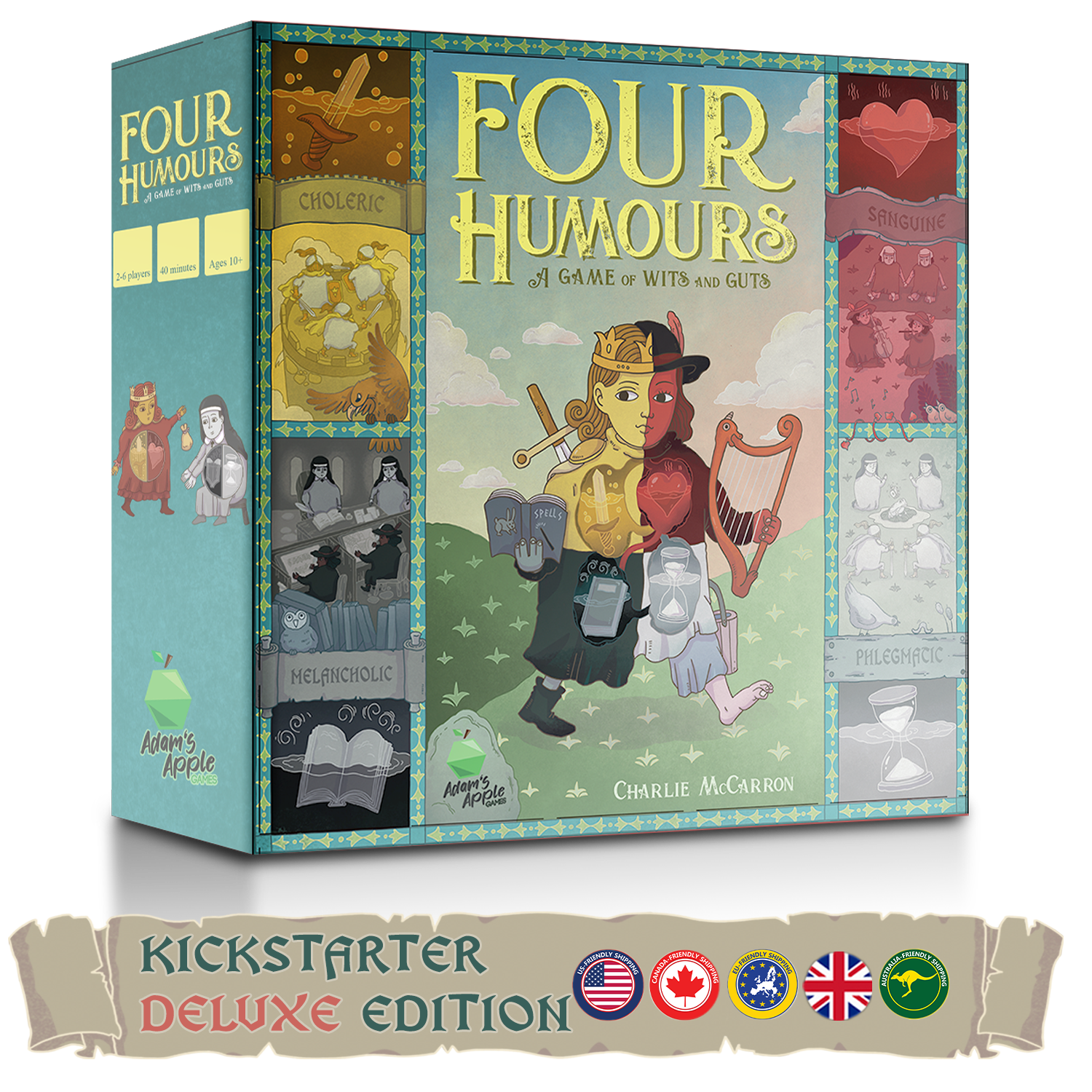 フォー・ヒューモア (Four Humours) ボードゲーム キックスターター Four Humours by Adams Apple Games - Four Humours - Deluxe