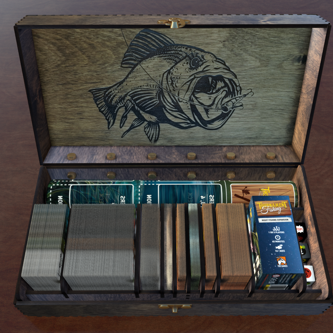 Tournament Fishing: The Deck Building Game by TGG-Games - Angler All-in  Pledge - Wooden Box - Gamefound