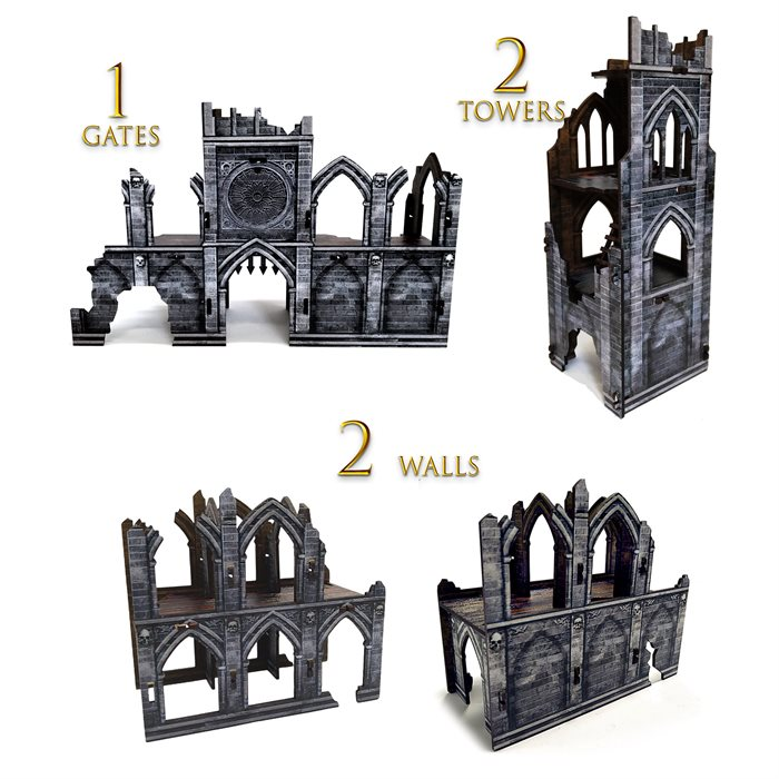 Prepainted GOTHIC Ruins set - warhammer 40000 wargaming scenery