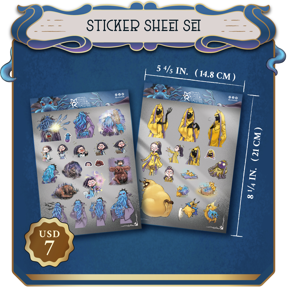 How to be a Mind Reaver Vol.1 + Vol.2 by Antler Studio Sticker Sheet