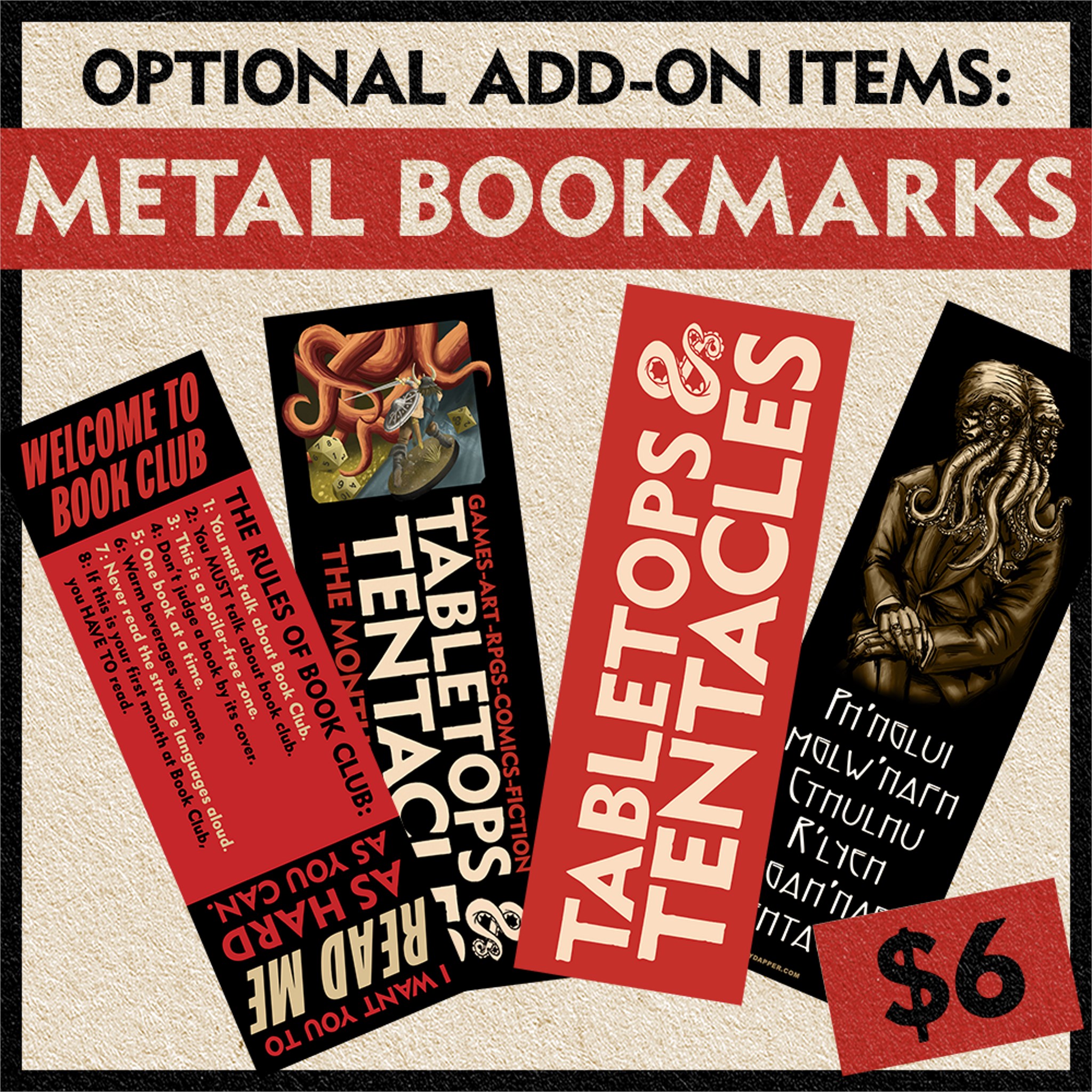 Tabletops and Tentacles by Deeply Dapper - Metal Bookmarks - Gamefound