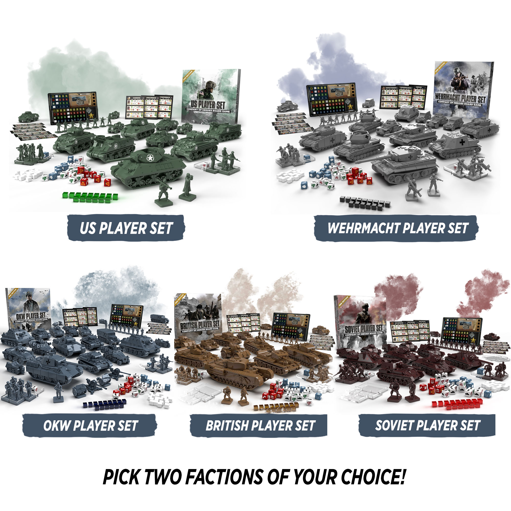 2nd Edition Company of Heroes Board Game by Bad Crow Games Faction Player Set Choice 2 Gamefound
