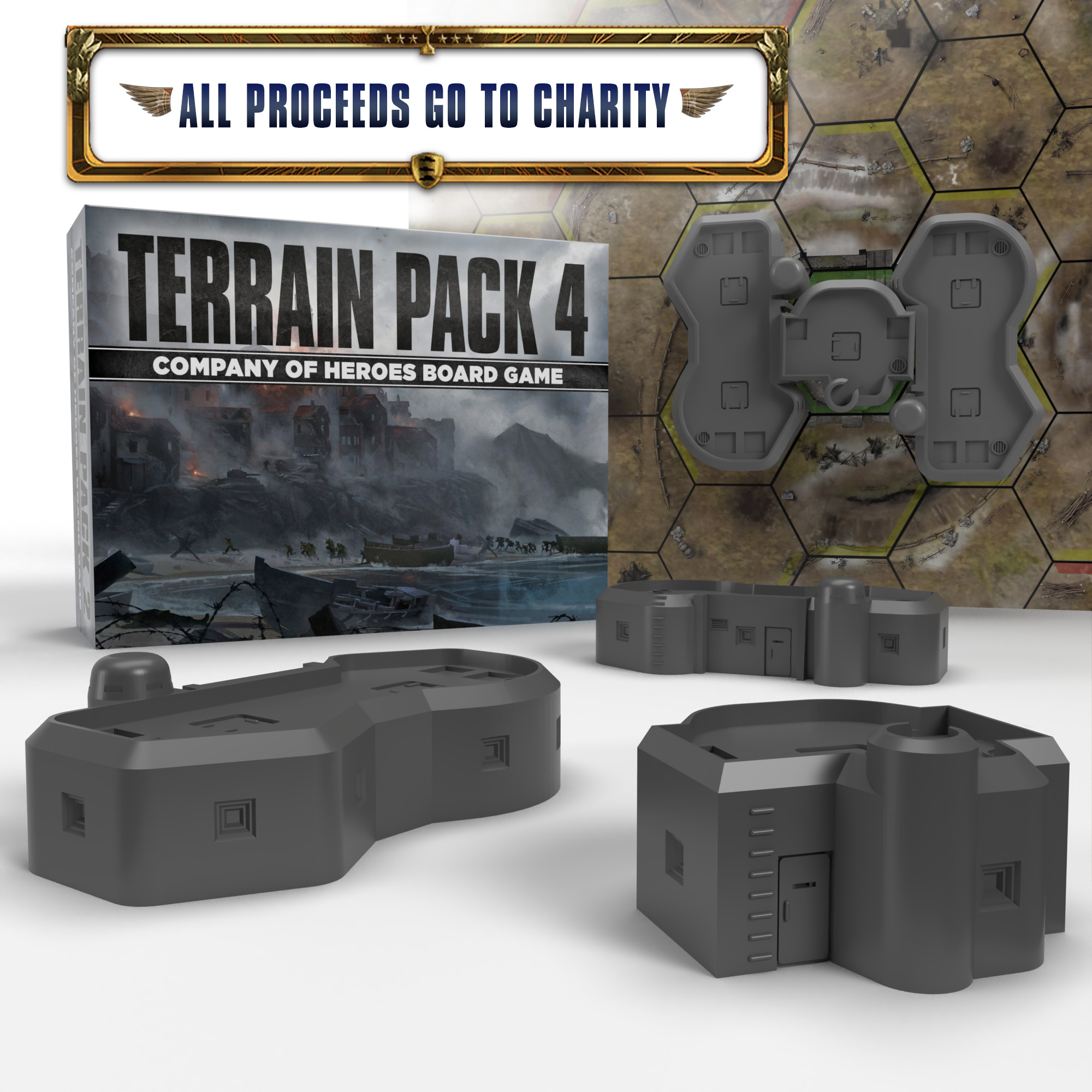 2nd Edition Company of Heroes Board Game by Bad Crow Games Terrain Pack 4 Gamefound