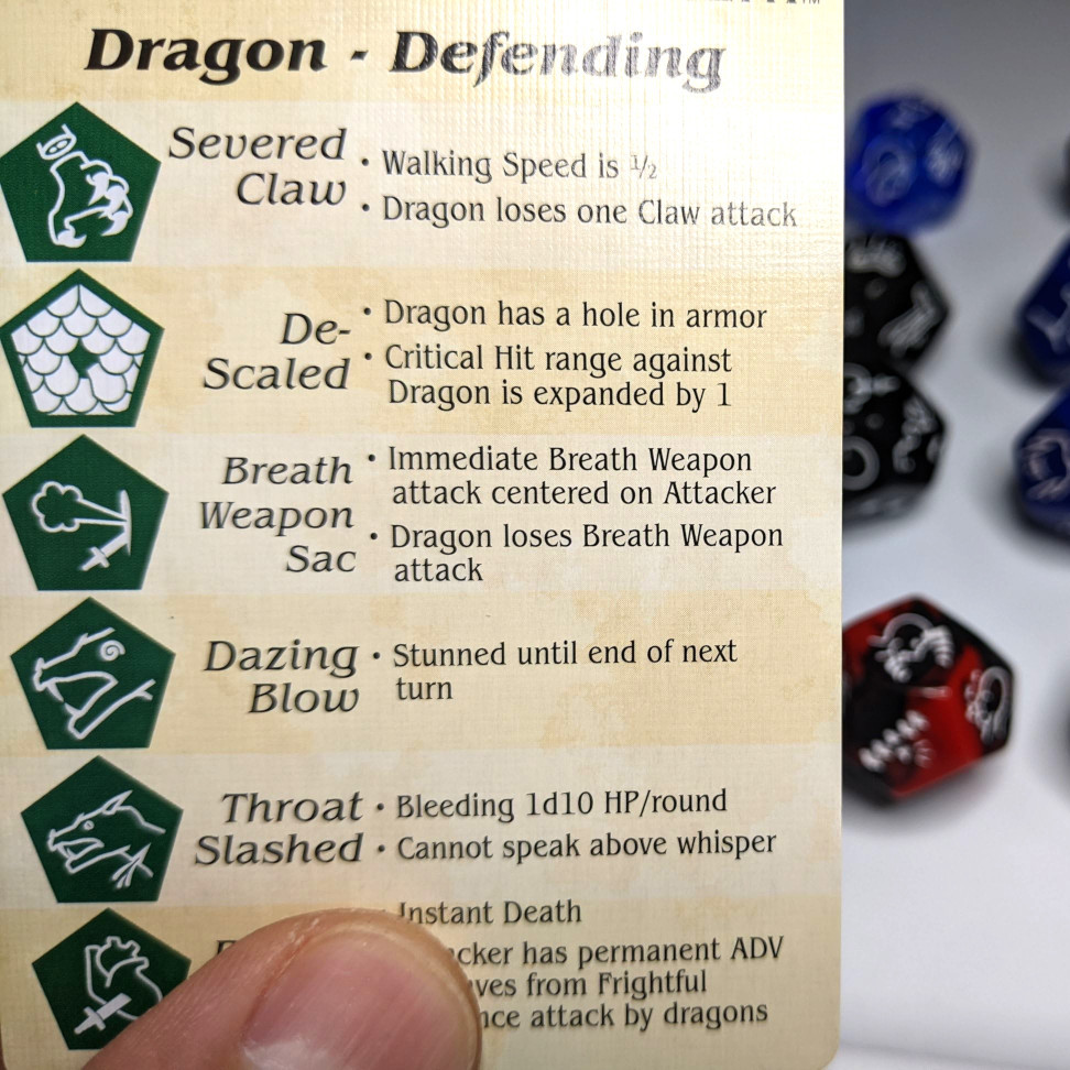 Rapid Stat Dice by Deck & Dice Games LLC Deck of Death