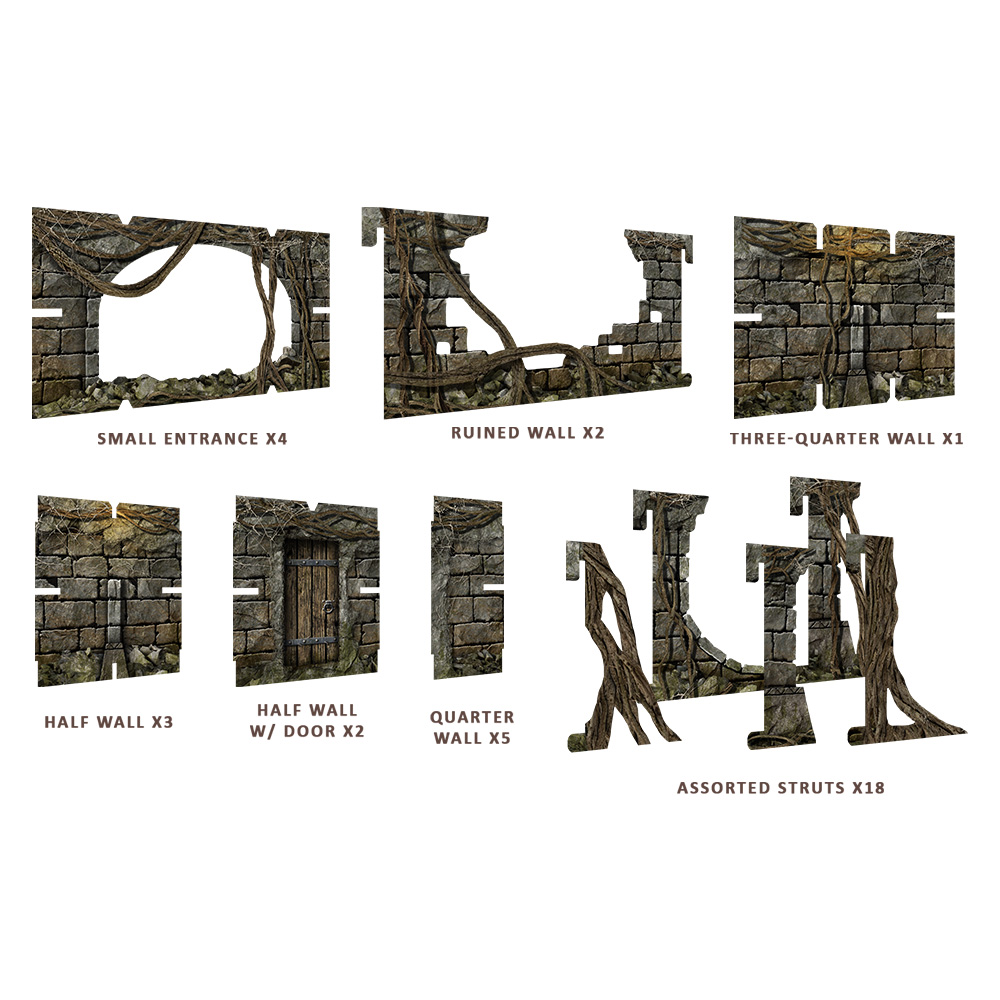 Enveron Dungeon Vaults – Terreno Modular De Cartón Para D&D, Pathfinder Y Juegos De Rol – Impreso A Todo Color, No Requiere Pintura – Incluye 44 Piezas Y Alfombrilla