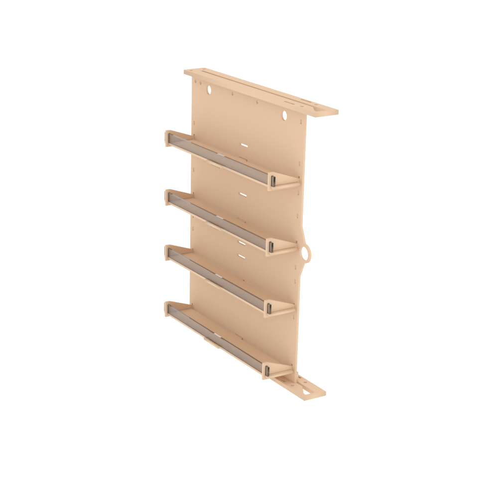 Wall Mounted Hobby Paint Storage Rack Horizontal 