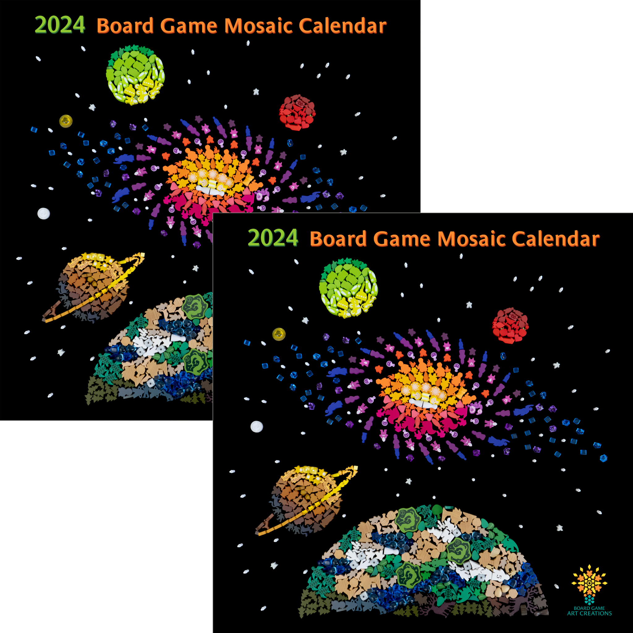 2024 Board Game Mosaic Calendar by Board Game Art Creations Two