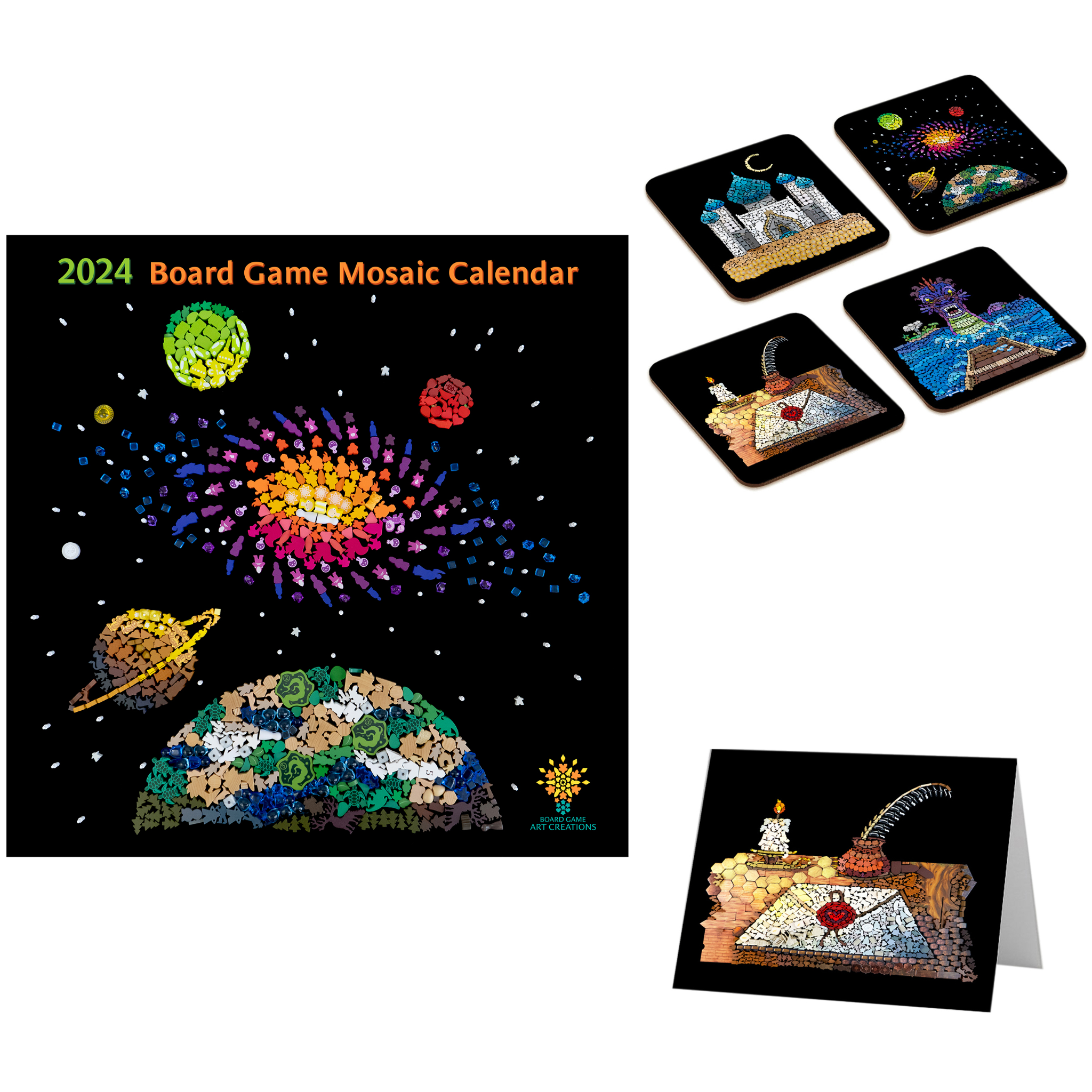 2024 Board Game Mosaic Calendar by Board Game Art Creations Allin
