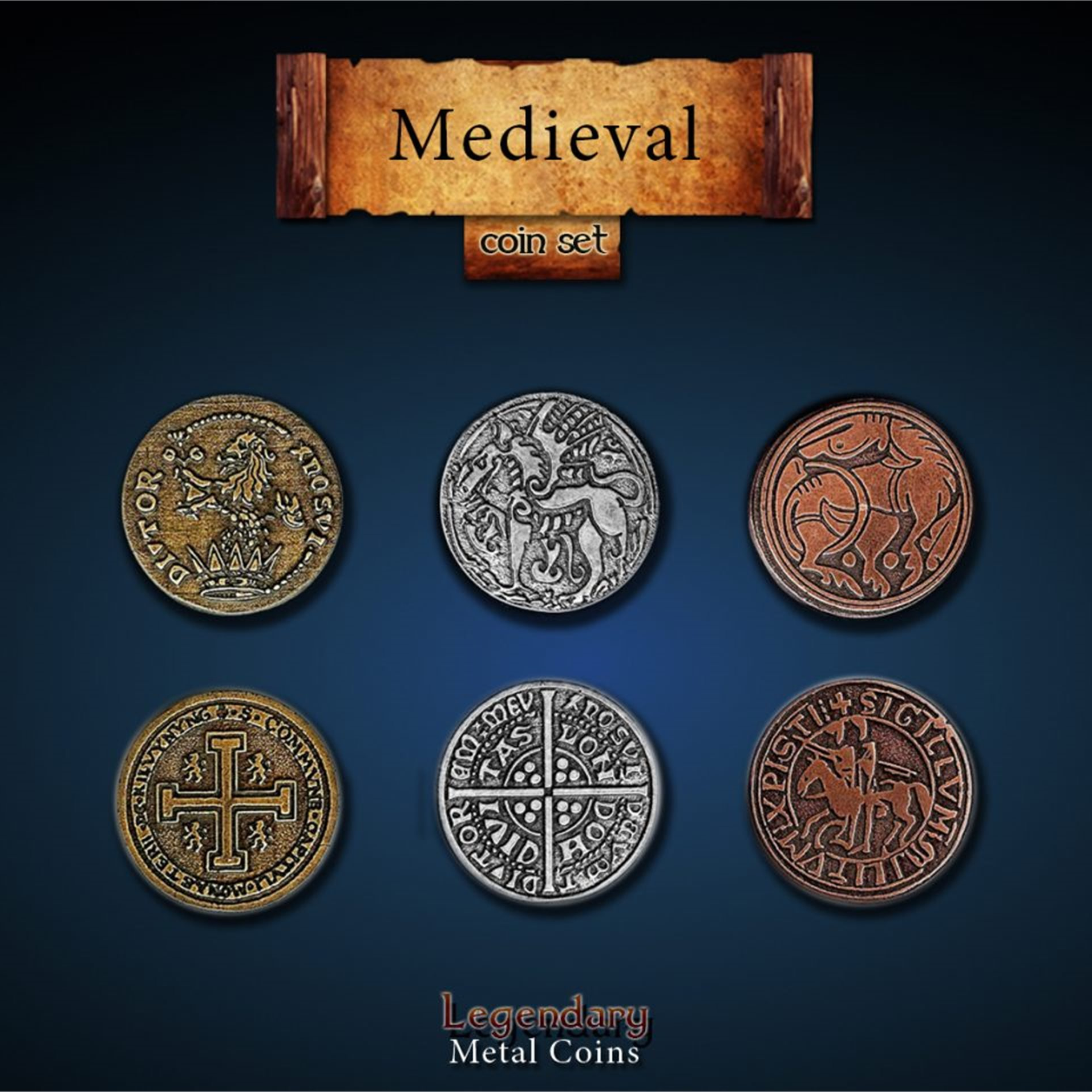 Legendary Metal Coins Season 5 by Drawlab - Medieval Coin Set - Gamefound