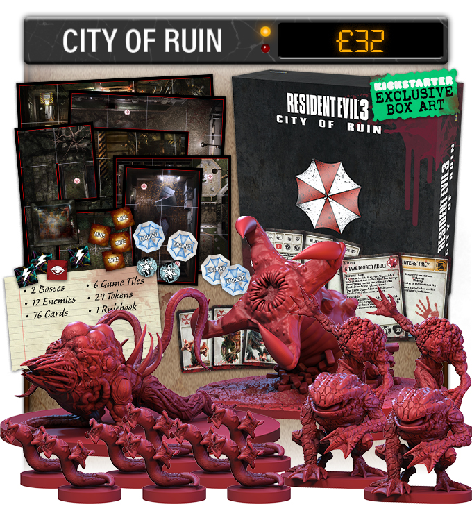 SFG Resident Evil 3 The Board Game CITY OF RUIN BUNDLE RETAIL EDITION FREE UK 