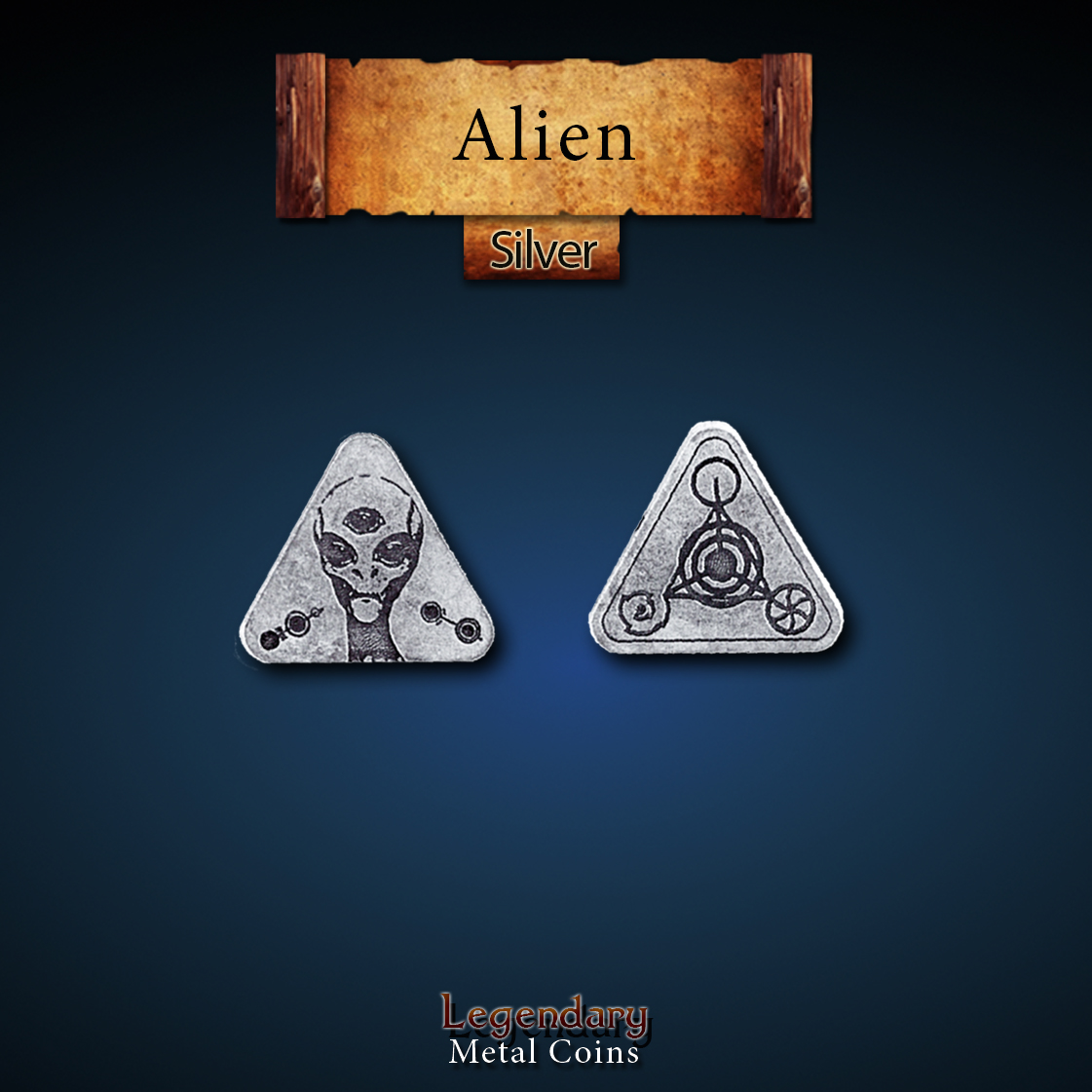 Legendary Metal Coins Season 4 by Drawlab - Alien Coin Set - Gamefound