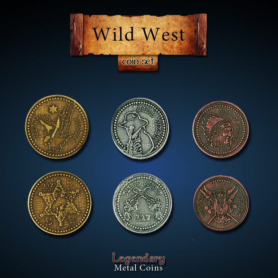 Legendary Metal Coins Season 4 by Drawlab Wild West Coin Set