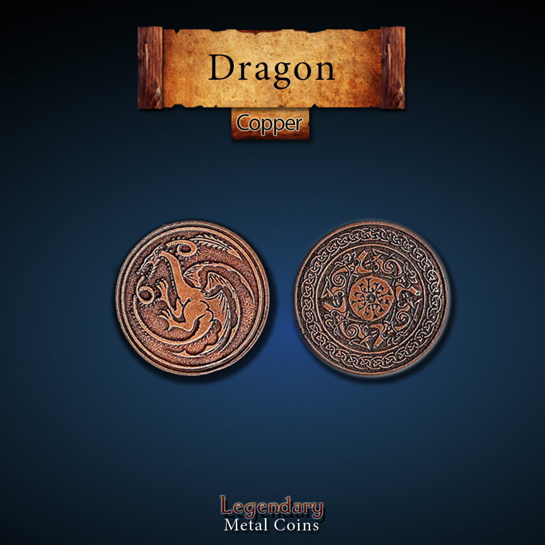 Legendary Metal Coins Season 4 by Drawlab - Dragon Copper Coins - Gamefound