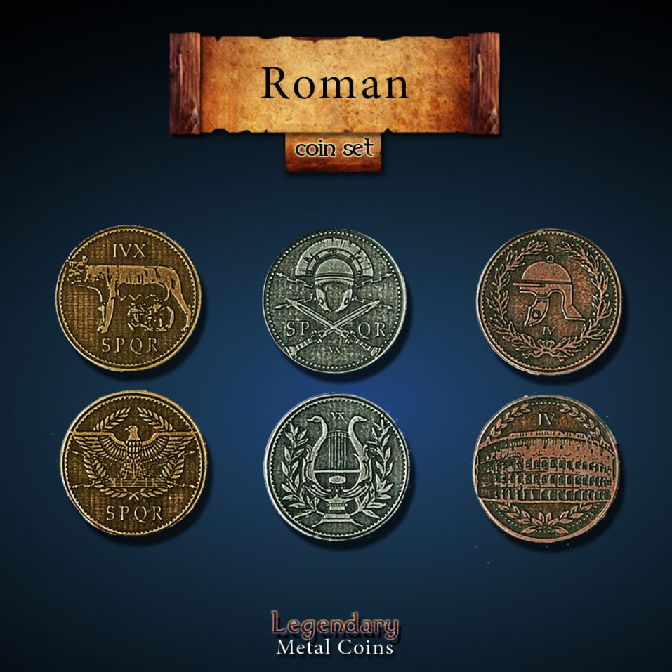 Legendary Metal Coins Season 4 by Drawlab - Roman Stretch Goals - Gamefound