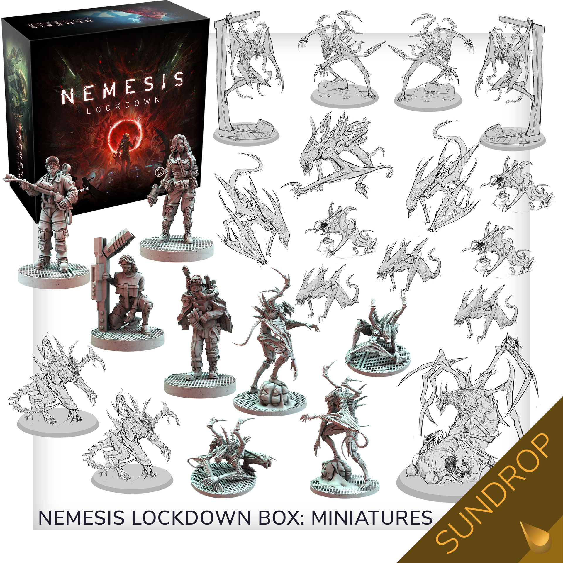 Nemesis: Lockdown (Kickstarter / Deutsch/ Sundrop) OVP factory