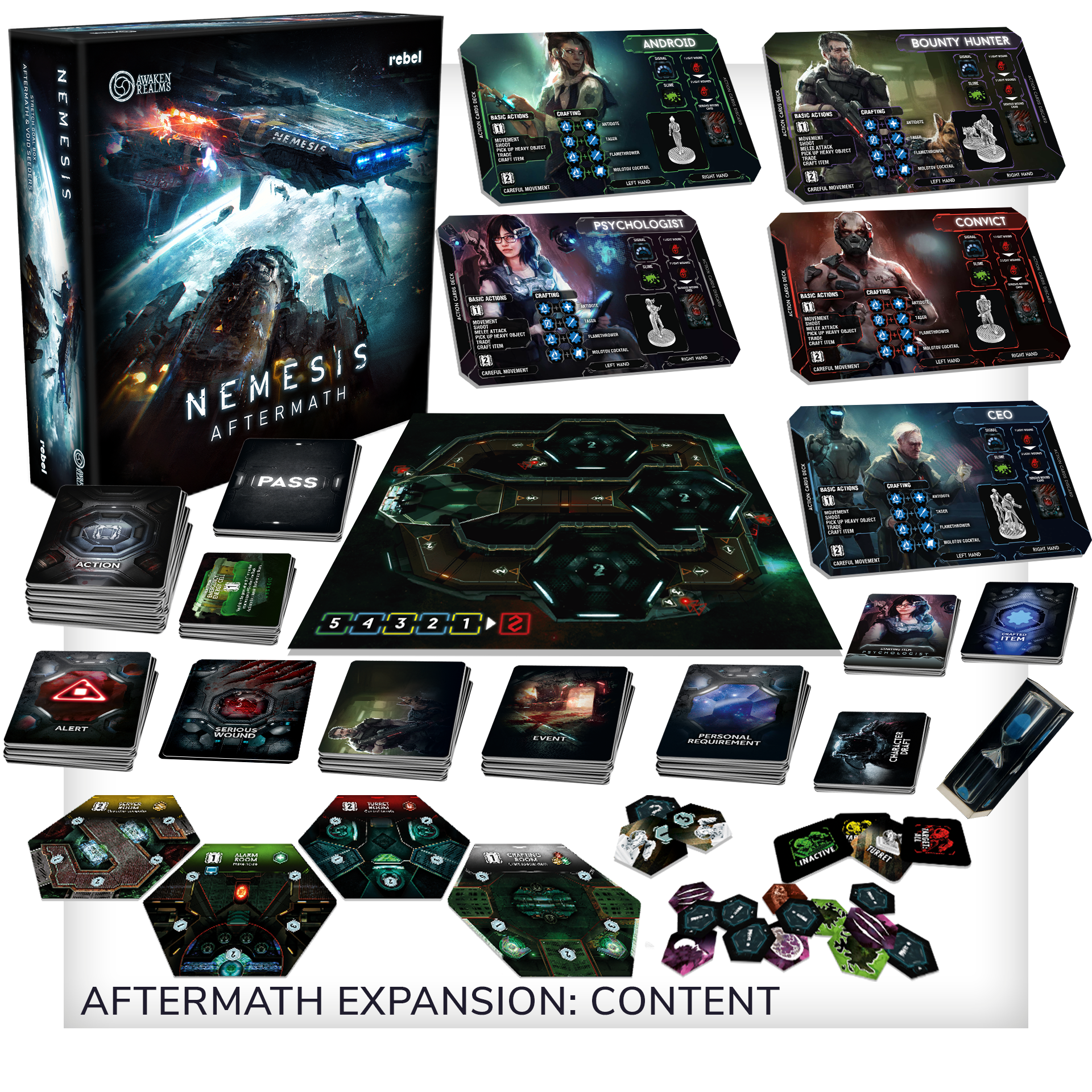 Awaken Realms Nemesis Aftermath Boardgame and Expansion hot