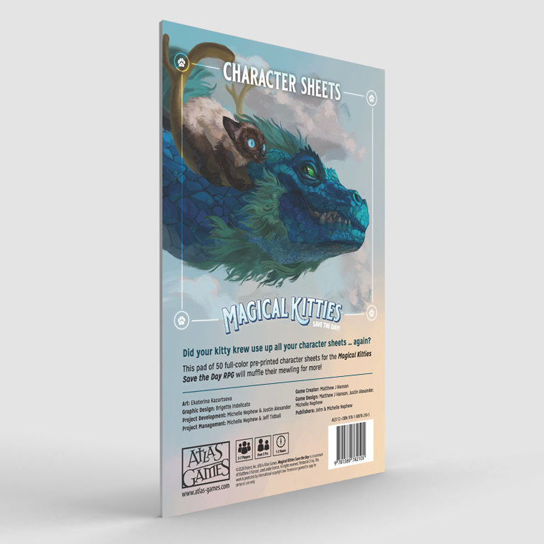 Magical Kitties Save the Day by Atlas Games Character Sheets Pad Gamefound