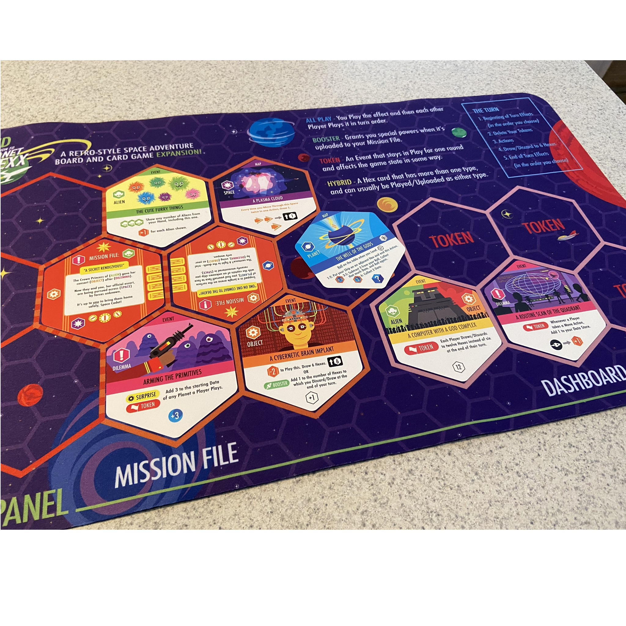 Mission to Planet Hexx! 2.0 - Kickstarter Edition by Move Rate 20 Games -  Individual Player Play Mat (ADD ON) - Gamefound