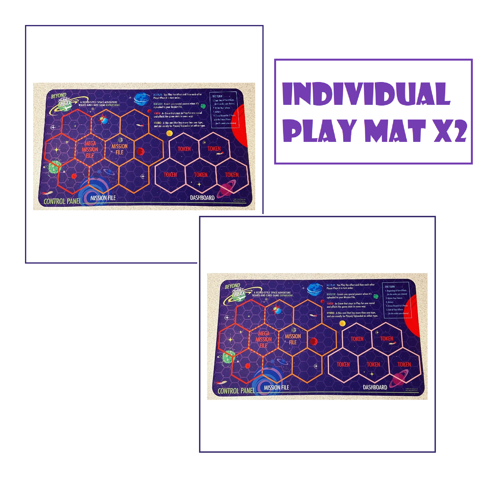 Mission to Planet Hexx! 2.0 - Kickstarter Edition by Move Rate 20 Games -  Individual Player Play Mat (ADD ON) - Gamefound