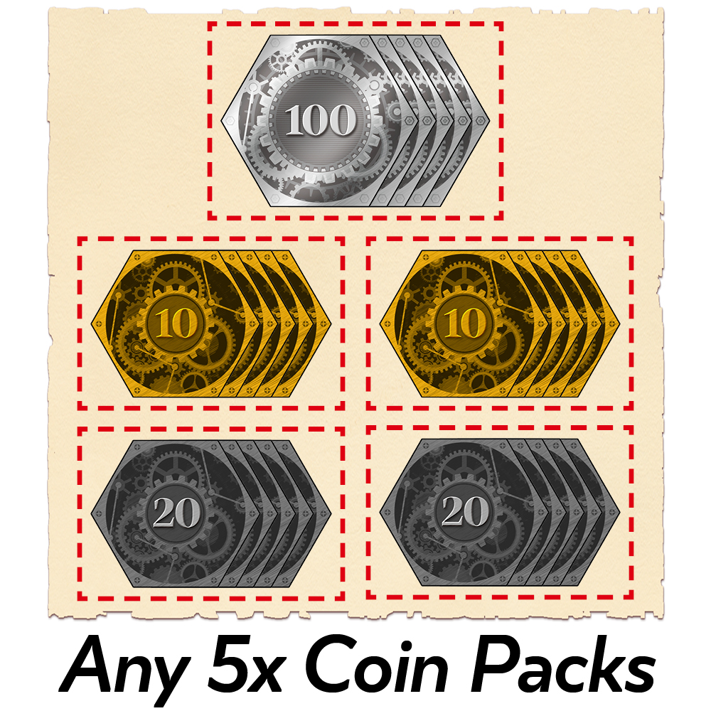 Rail Coins: Hexagonal Metal Coins for Train Games by Moaideas Game ...