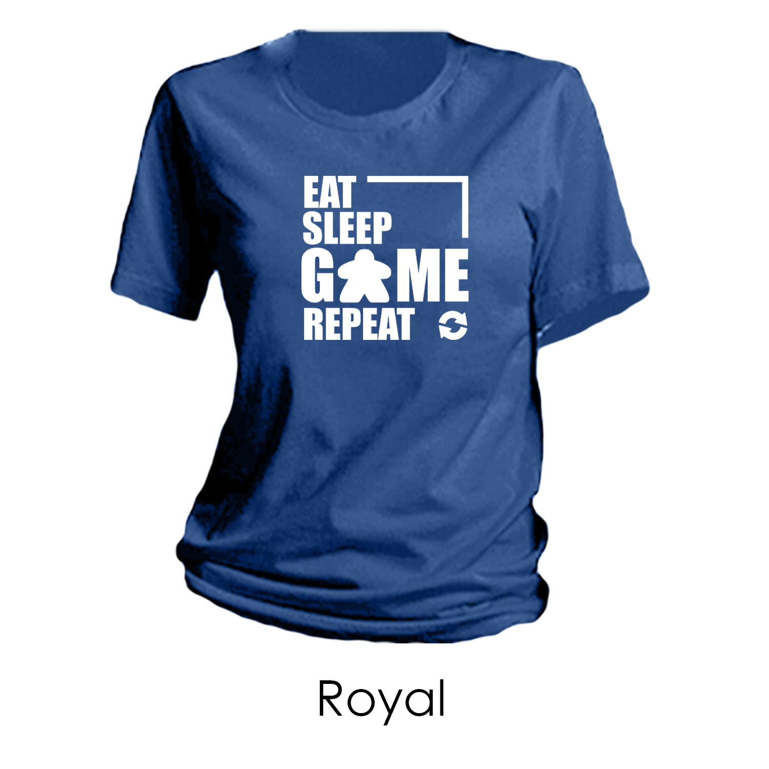 Tabletop Apparel for Game Lovers: Reprint and New Designs! by Colleen  Williams - Eat Sleep Game Repeat T-Shirt - Gamefound