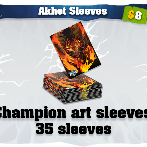 Super Fantasy Brawl by Mythic Games - Akhet art card sleeves - Gamefound