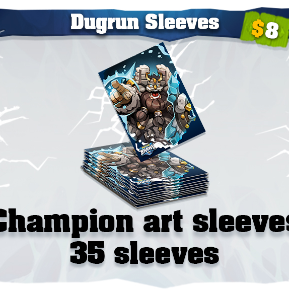 Super Fantasy Brawl by Mythic Games - Dugrun art card sleeves - Gamefound Super Fantasy Brawl by Mythic Games - Dugrun art card sleeves - Gamefound