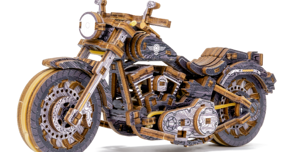 WOODEN.CITYクルーザーバイク製作キット大人用3D木製パズル-3Dパズル