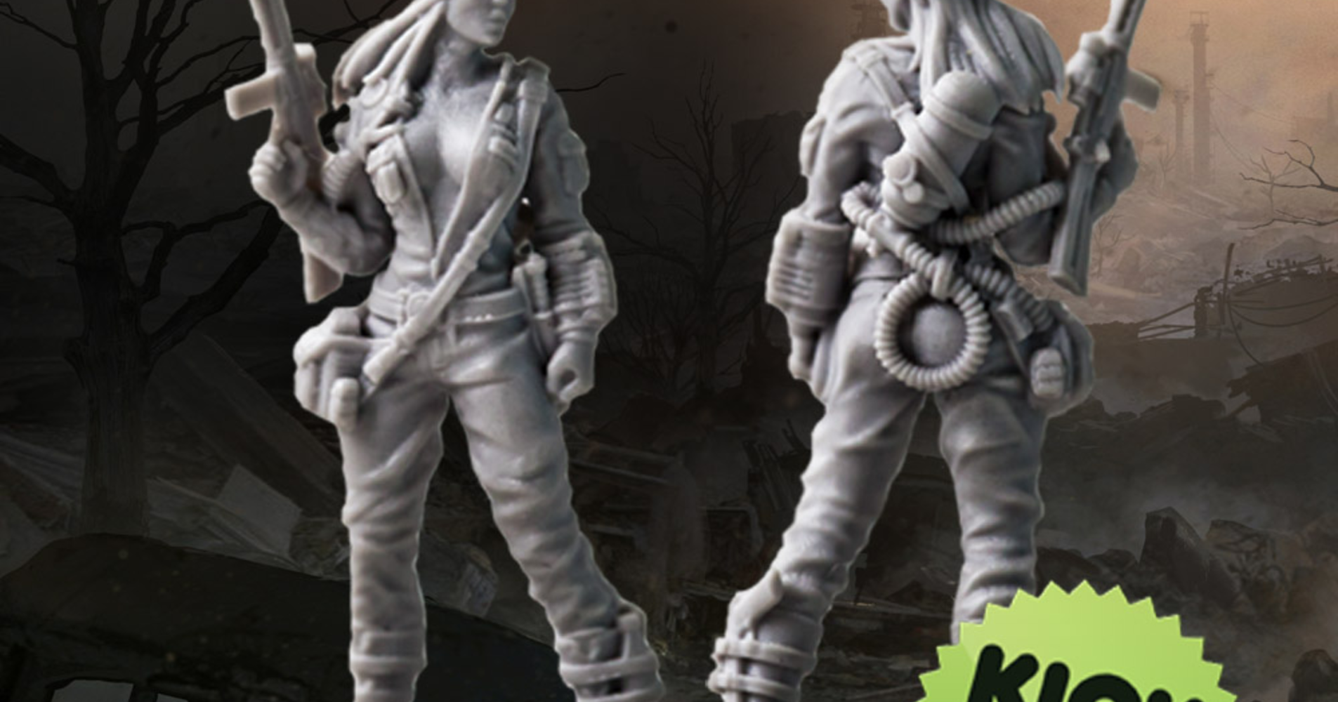 The Hunters AD 2114 by Officina Monstrorum HUNTRESS MINIATURE Gamefound