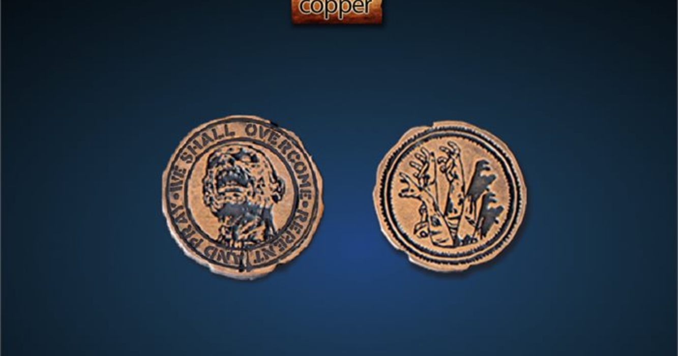 Legendary Metal Coins Season 5 by Drawlab - Zombie Copper Coins - Gamefound