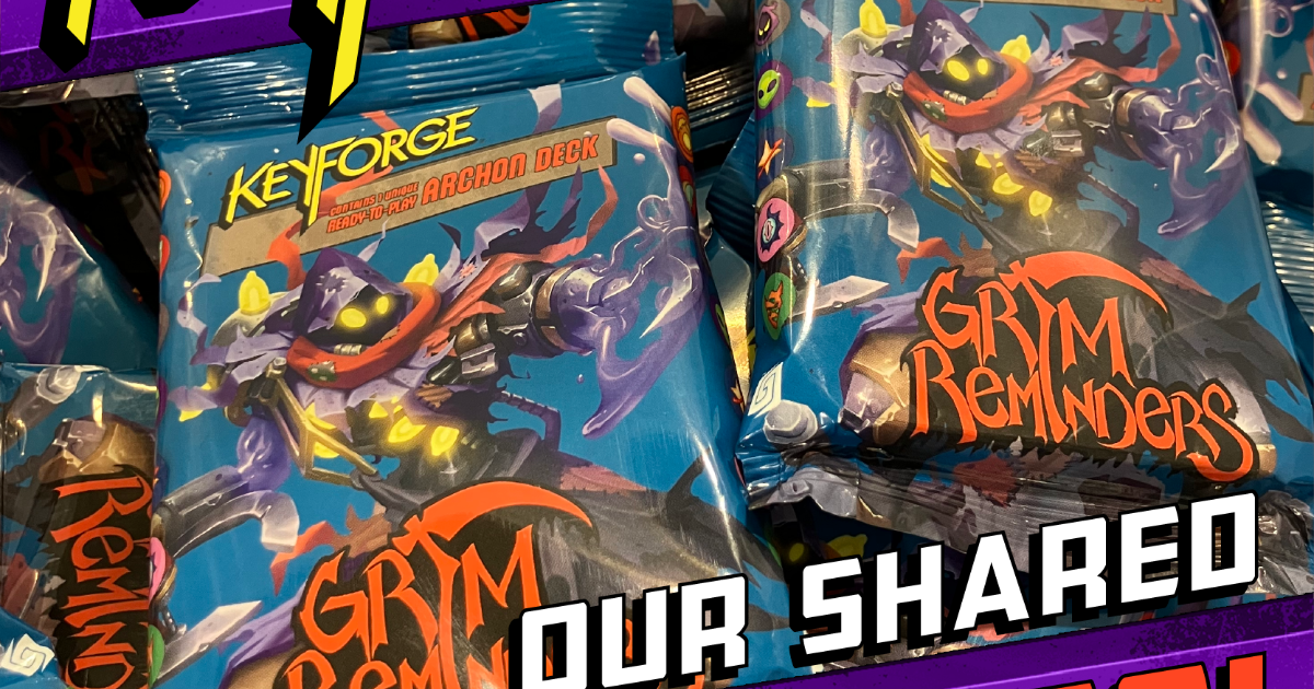 Ghost Galaxy KeyForge : Grim Reminders Archon Deck Display – 12 Decks Uniques, Présente House Geistoid, Nouveaux Effets & Icônes, Fabriqué