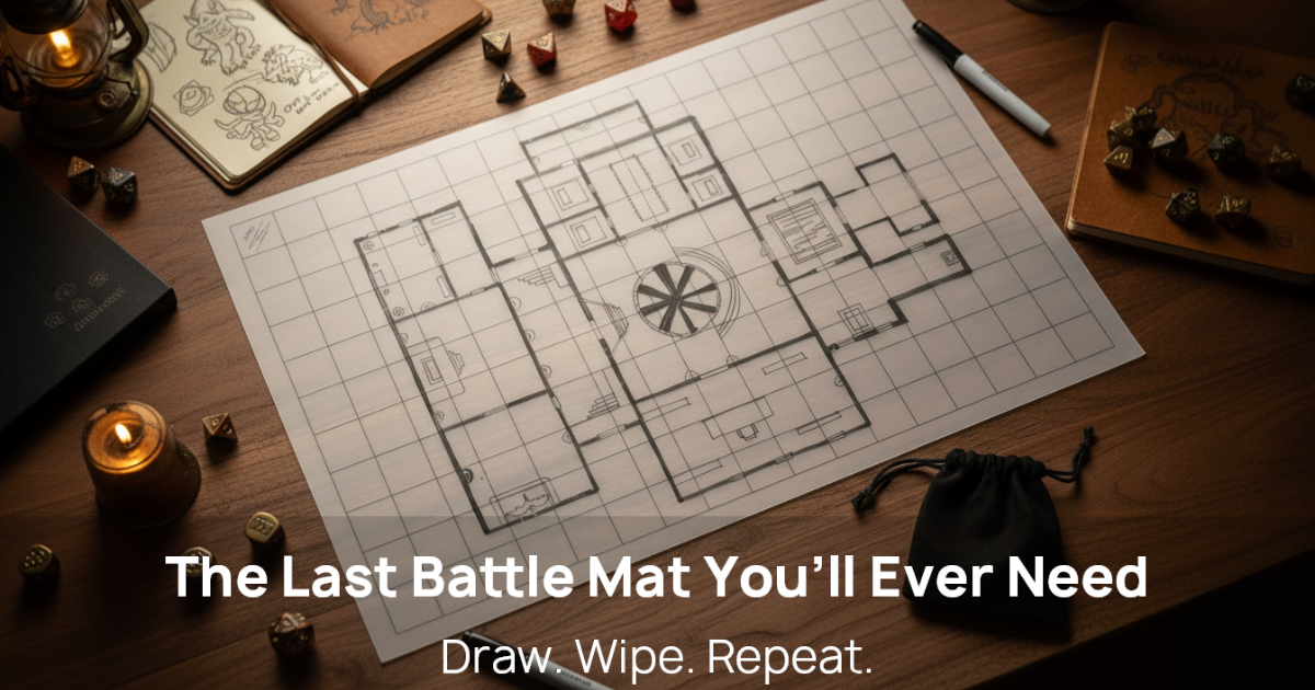 HEYtrace Battle Mat — Traceable Reusable Curl-Free D&D Mat campaign thumbnail