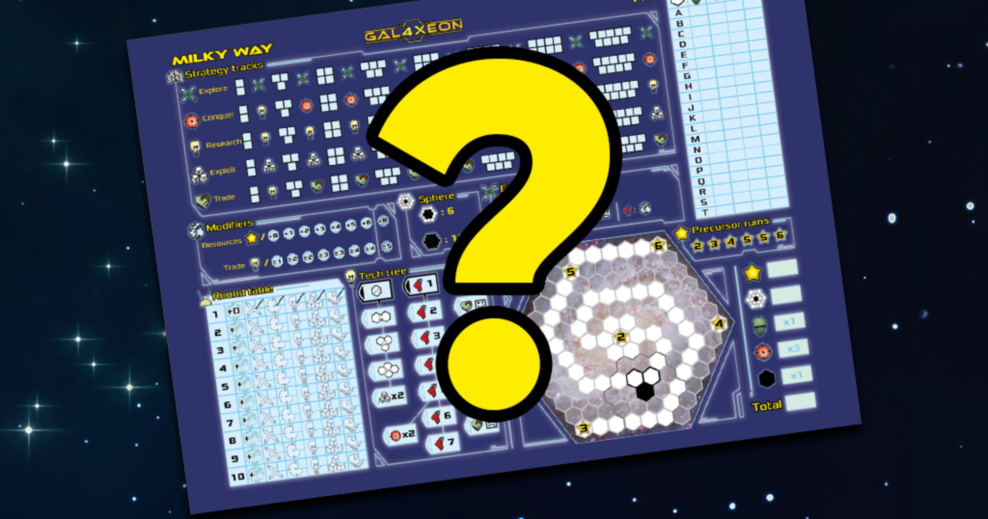 Write Computer Games Gal4Xeon: A 4X roll and write game by Eurydice Games Ltd - The Stars My ...