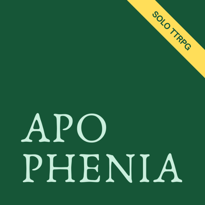 Apophenia - A Human-first Solo TTRPG by Roll and Perish - Gamefound