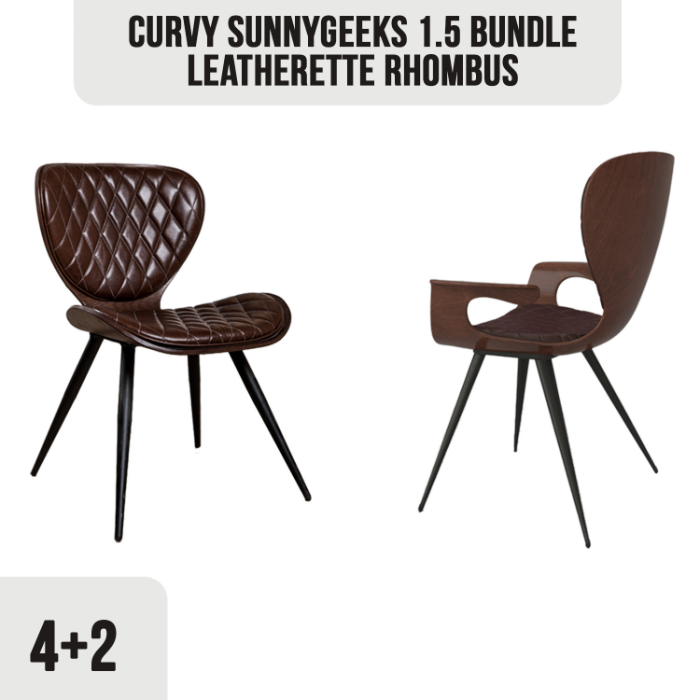 CHAIRS BUNDLE:  Curvy 1.5 Chairs Rhombus 4 (No Arms) + 2 (With Arms)