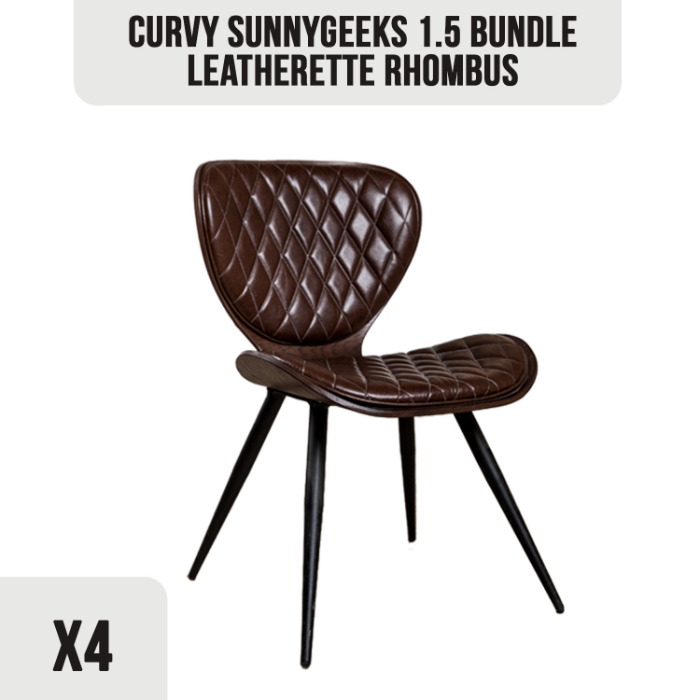 CHAIRS BUNDLE: 4 Curvy 1.5 Rhombus Chairs (No Arms)