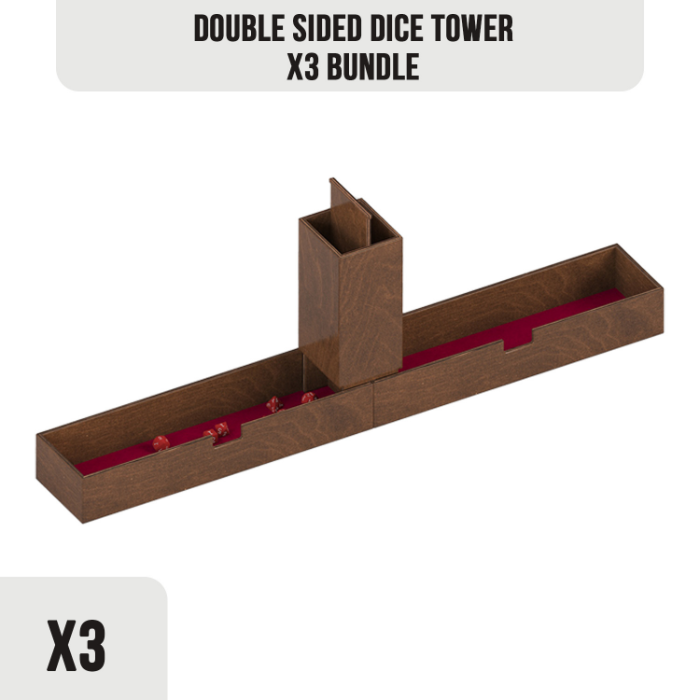 DICE TOWER BUNDLE: 3x Double Sided Dice Towers