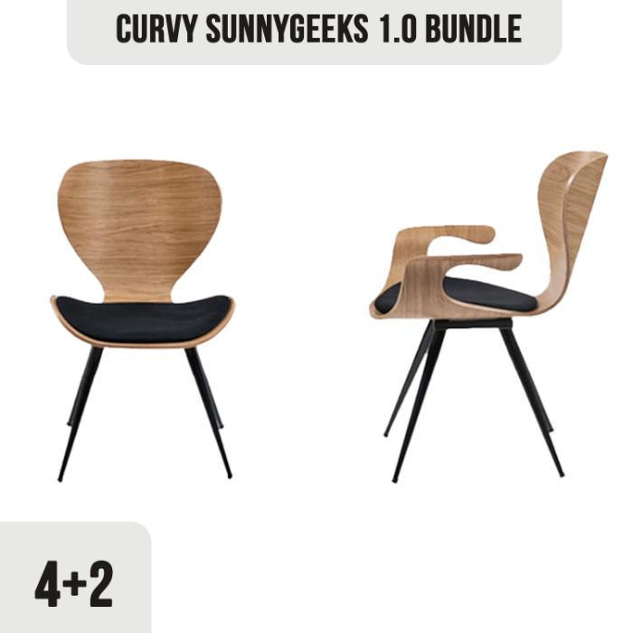 CHAIRS BUNDLE:  Curvy 1.0 Chairs 4 (No Arms) + 2 (With Arms)