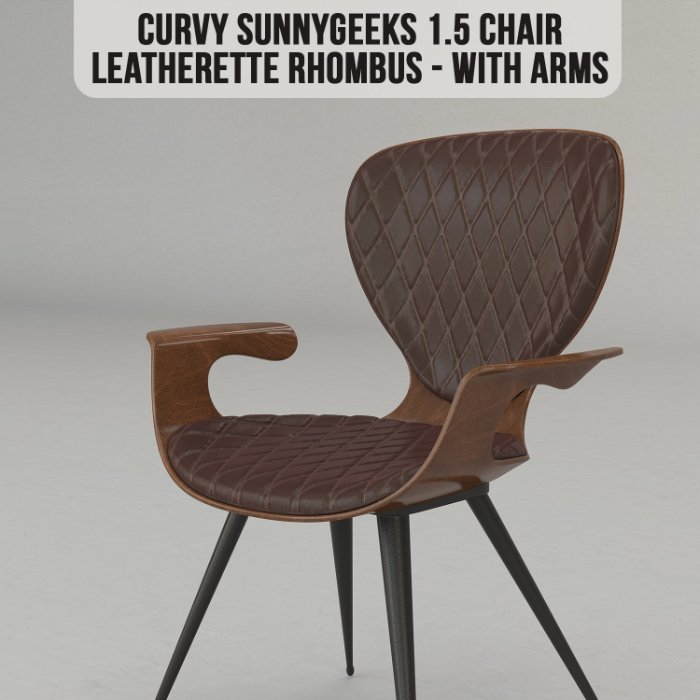 Curvy Sunnygeeks 1.5 Chair (Rhombus-Stitched Leatherette) (WITH ARMS)