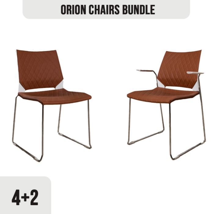 CHAIRS BUNDLE: Orion Chairs 4 (No Arms) + 2 (With Arms)