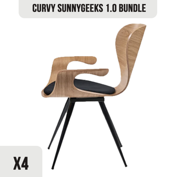 CHAIRS BUNDLE: 4 Curvy 1.0 Chairs (With Arms)