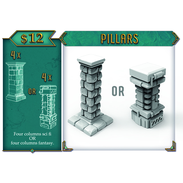 Terreno Giochi Di Ruolo Dungeons & Lasers: Land Of The Giants - 21 Elementi In Miniatura - Terreno RPG Per Giochi Da Tavolo Compatibili DND E 5E - Adatto A Miniature In