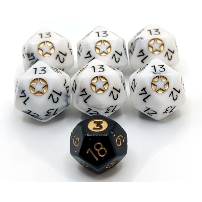 Allwin 6 Set D20 Gaming Dice Twenty Sided Die RPG D&D Six Opaque