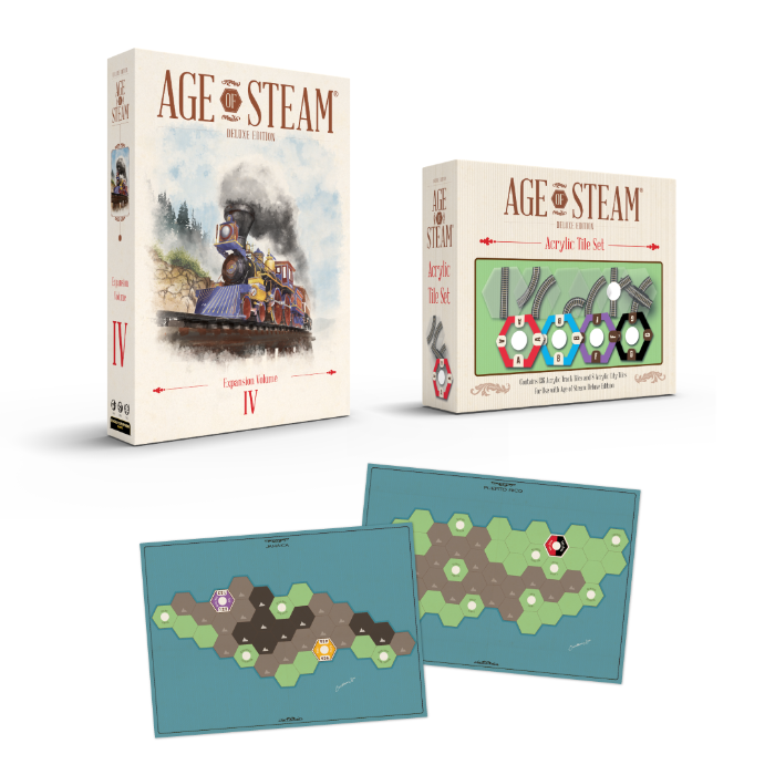 Age of Steam Deluxe Expansion Volume IV + Acrylic Track Tiles by