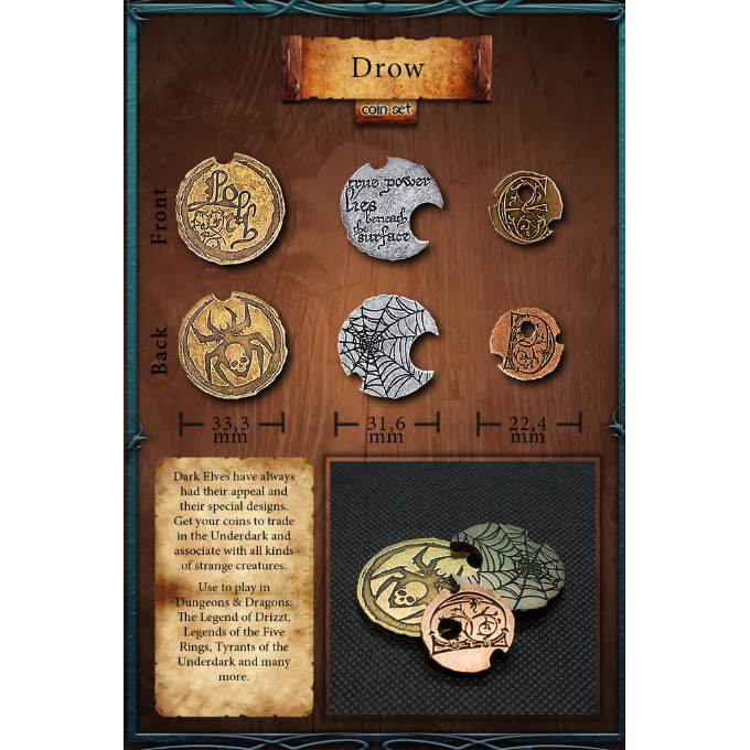 Drow Coin Legendary Metal Coins Season 4 by Drawlab - Drow Coin Set - Gamefound