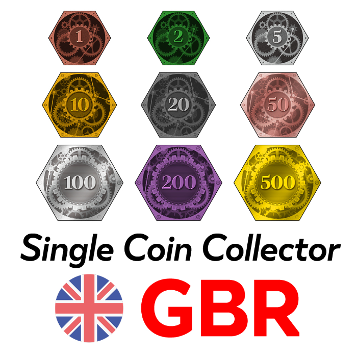 Rail Coins: Hexagonal Metal Coins for Train Games by Moaideas Game