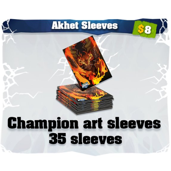 Super Fantasy Brawl by Mythic Games - Akhet art card sleeves - Gamefound